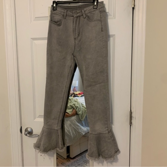 Denim - Gray jeans with bootcut flare bottoms​​​​